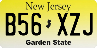 NJ license plate B56XZJ