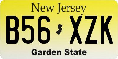 NJ license plate B56XZK