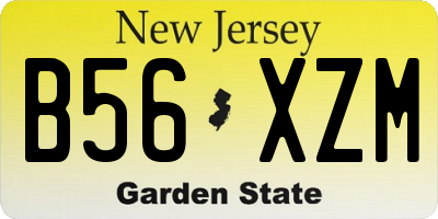 NJ license plate B56XZM