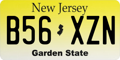 NJ license plate B56XZN