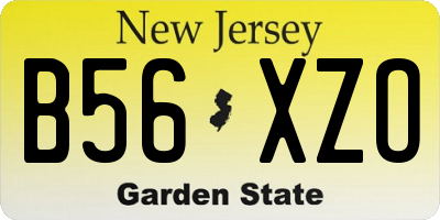 NJ license plate B56XZO