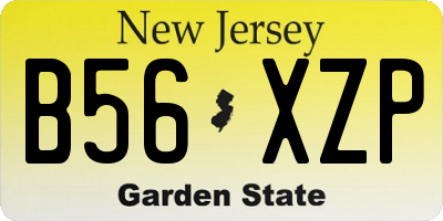 NJ license plate B56XZP