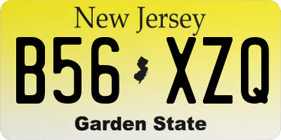 NJ license plate B56XZQ