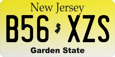 NJ license plate B56XZS