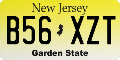 NJ license plate B56XZT