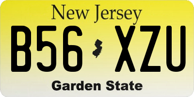 NJ license plate B56XZU