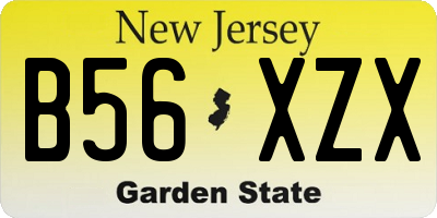 NJ license plate B56XZX