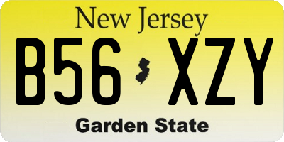 NJ license plate B56XZY