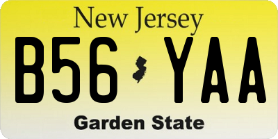 NJ license plate B56YAA