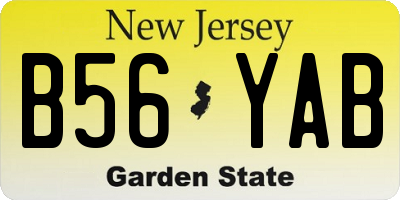 NJ license plate B56YAB