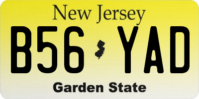 NJ license plate B56YAD