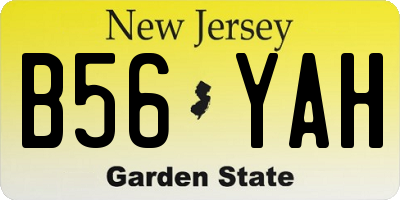 NJ license plate B56YAH