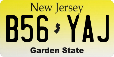 NJ license plate B56YAJ