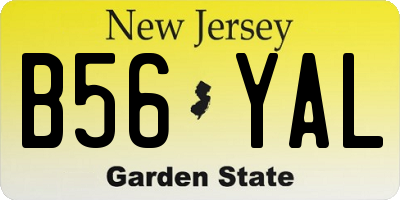 NJ license plate B56YAL