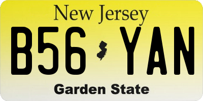 NJ license plate B56YAN