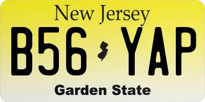 NJ license plate B56YAP