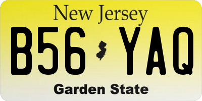 NJ license plate B56YAQ
