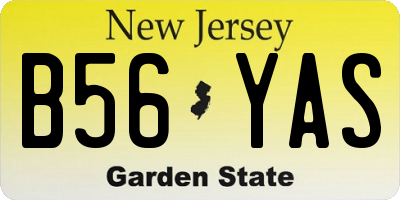 NJ license plate B56YAS