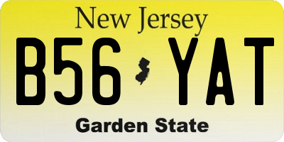 NJ license plate B56YAT