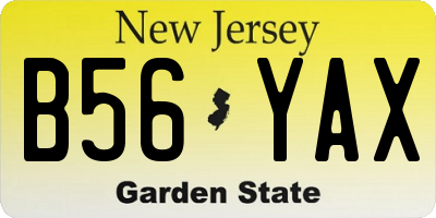 NJ license plate B56YAX