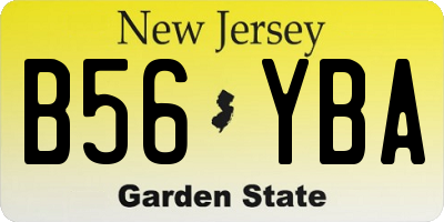 NJ license plate B56YBA