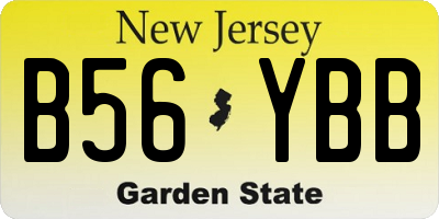 NJ license plate B56YBB