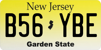 NJ license plate B56YBE