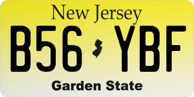 NJ license plate B56YBF