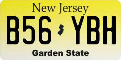 NJ license plate B56YBH