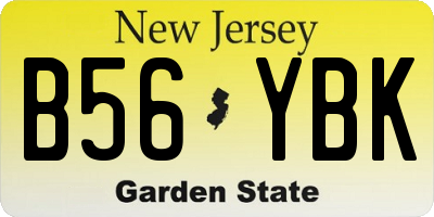 NJ license plate B56YBK