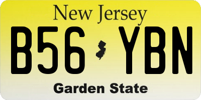 NJ license plate B56YBN