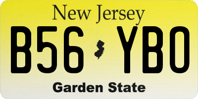 NJ license plate B56YBO