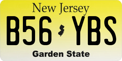 NJ license plate B56YBS