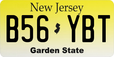 NJ license plate B56YBT