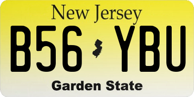 NJ license plate B56YBU