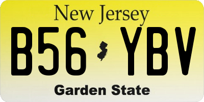 NJ license plate B56YBV