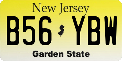 NJ license plate B56YBW