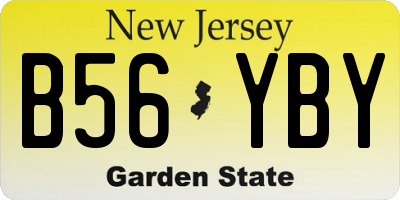 NJ license plate B56YBY