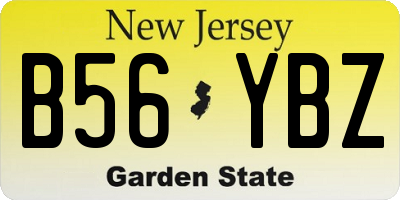 NJ license plate B56YBZ