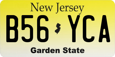 NJ license plate B56YCA