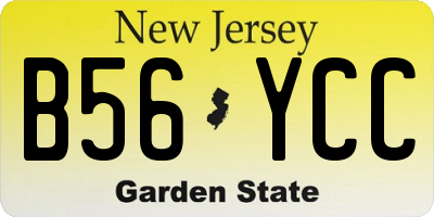 NJ license plate B56YCC