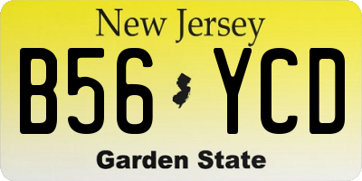 NJ license plate B56YCD