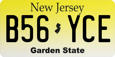 NJ license plate B56YCE