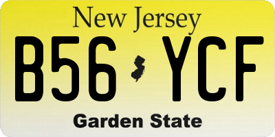 NJ license plate B56YCF