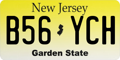 NJ license plate B56YCH