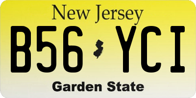 NJ license plate B56YCI