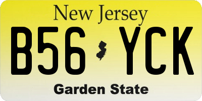 NJ license plate B56YCK
