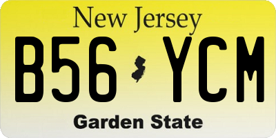 NJ license plate B56YCM