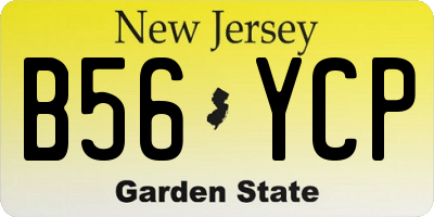NJ license plate B56YCP