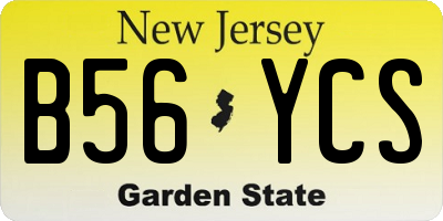 NJ license plate B56YCS